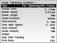 Screw Tightening Specifications